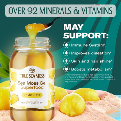 TrueSeaMoss Sea Moss Gel – Limited Edition – Made in USA – Wildcrafted Seamoss, Fresh Fruits & Sea Vegetables – Cherry, Pack of 1 (Labels May Vary)