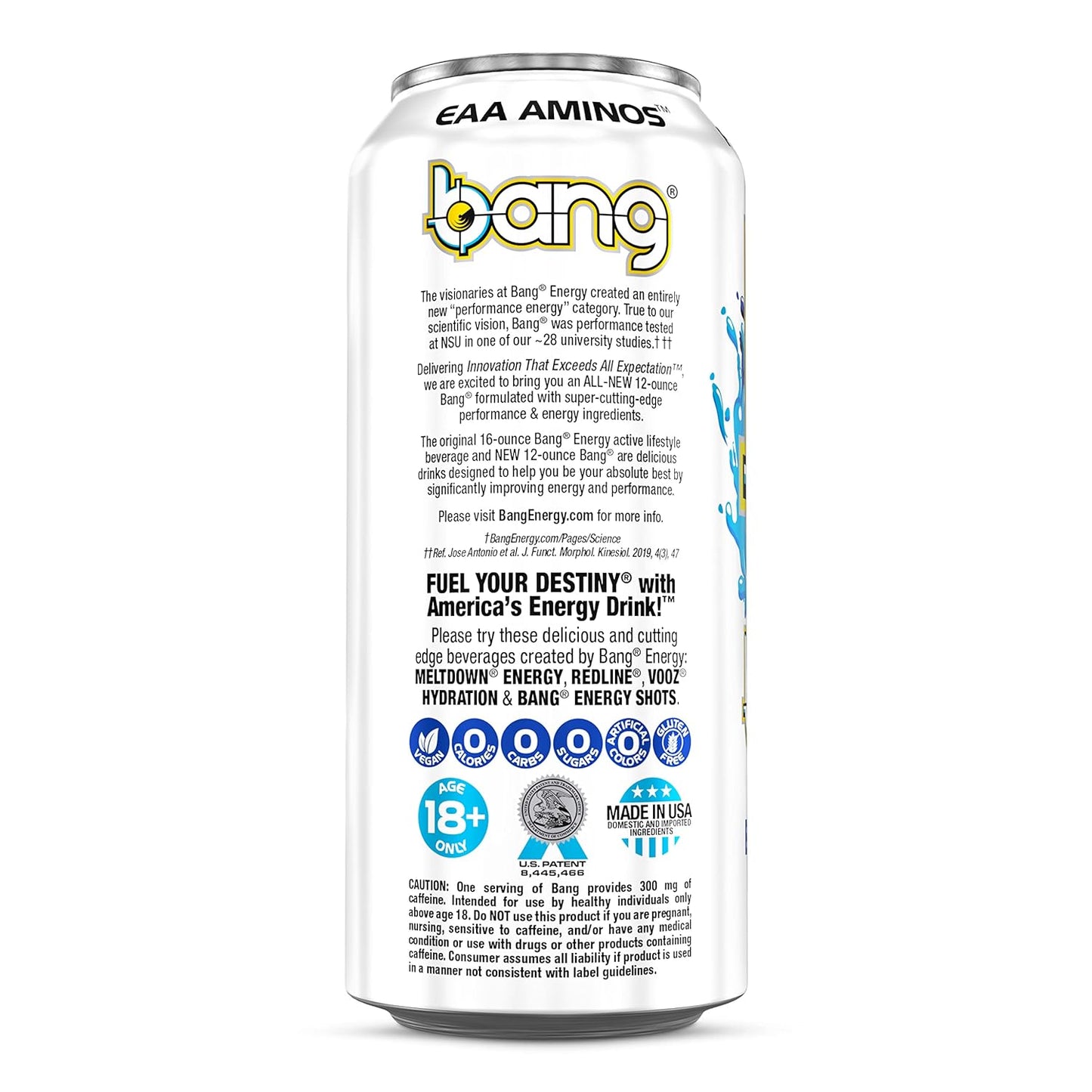 Bang Energy Nectarine Blueberry, Sugar-Free Energy Drink , 16-Ounce.