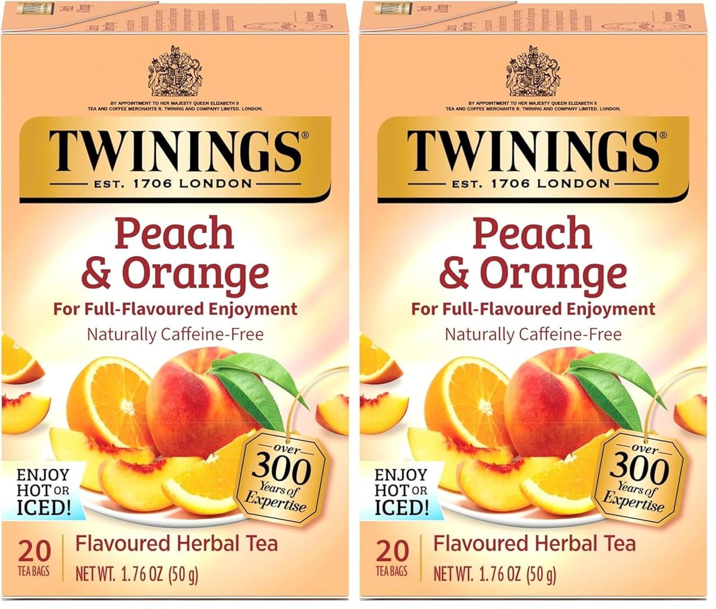 Twinings Mango & Pineapple Herbal Tea Individually Wrapped Bags, 20 Count (Pack of 6), Naturally Caffeine-Free, Enjoy Hot or Iced, 120 Teabags