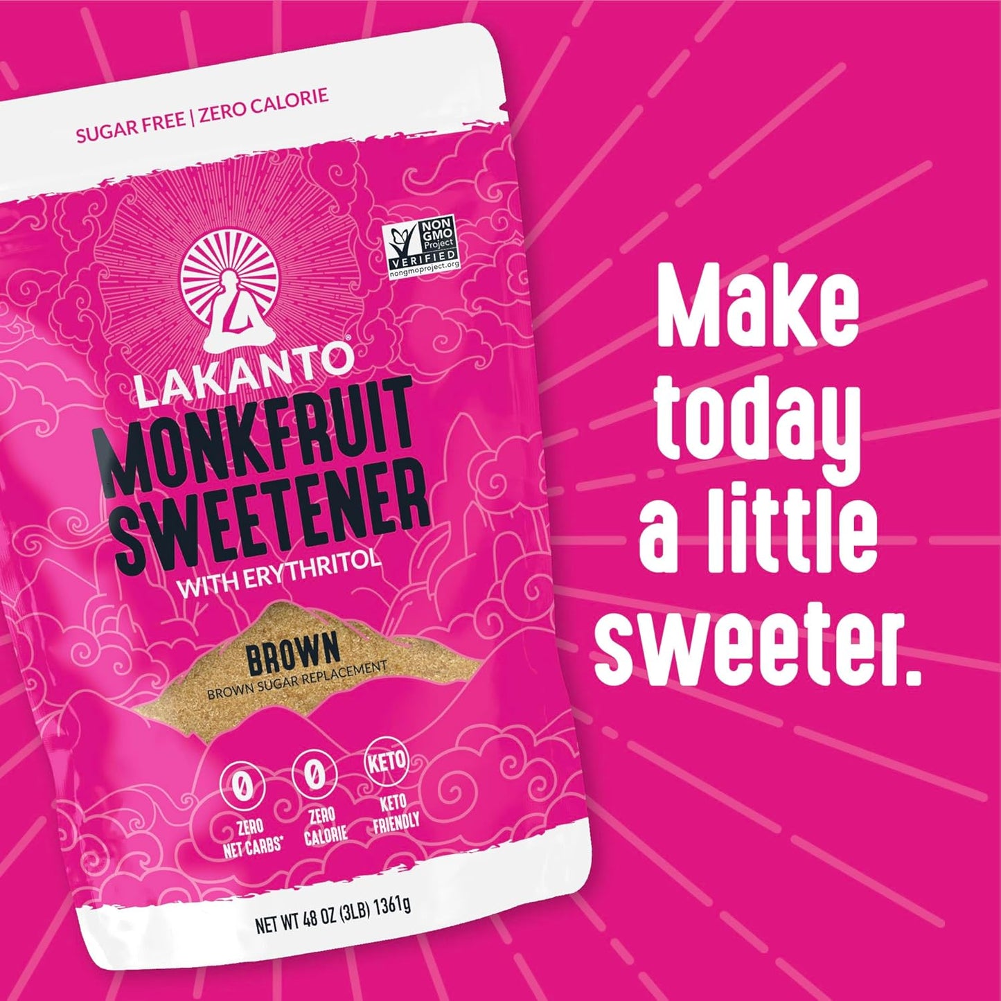 Lakanto Powdered Monk Fruit Sweetener with Erythritol - Powdered Sugar Substitute, Zero Calorie, Keto Diet Friendly, Zero Net Carbs, Baking, Extract, Sugar Replacement