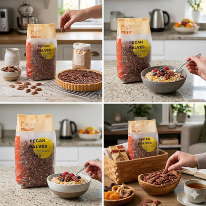 Wholefood Earth Pecan Halves 1kg - Premium Buttery Flavour | Rich in Healthy Fats & Minerals | No Salt | Vegan | Stock & Bite