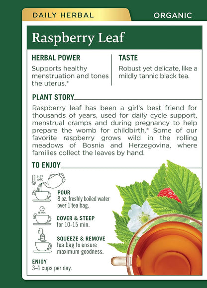 Traditional Medicinals Tea, Organic Raspberry Leaf, Eases Menstrual Cramps, Supports a Healthy Pregnancy, 16 Tea Bags