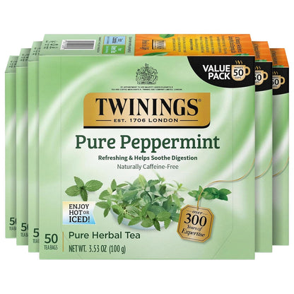 Twinings Mango & Pineapple Herbal Tea Individually Wrapped Bags, 20 Count (Pack of 6), Naturally Caffeine-Free, Enjoy Hot or Iced, 120 Teabags