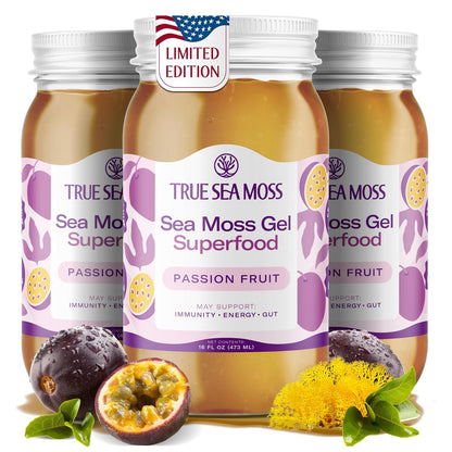 TrueSeaMoss Sea Moss Gel – Limited Edition – Made in USA – Wildcrafted Seamoss, Fresh Fruits & Sea Vegetables – Cherry, Pack of 1 (Labels May Vary)
