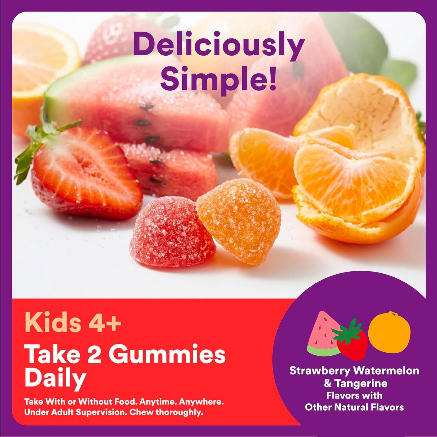 SmartyPants Kids Multivitamin & Immunity Gummies: Vitamins C, D, B6, B12, A, and Zinc for Immune Support, Biotin, Iodine, Gluten Free, Two Fruit Flavors, 60 Count (30 Day Supply)