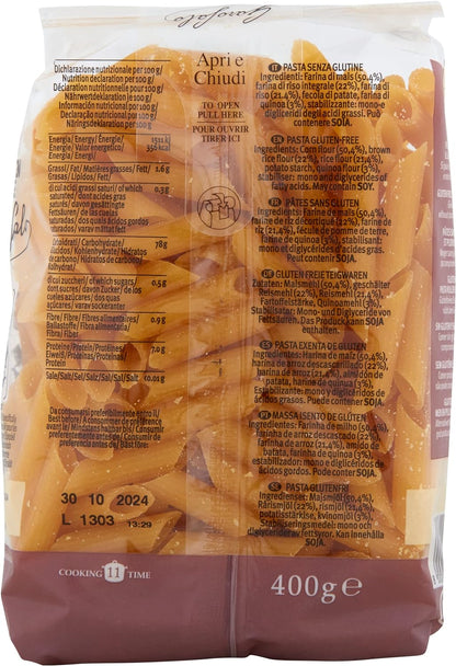 Garofalo Gluten Free Penne Italian Dried Pasta, 400g - Suitable for Coeliac and Vegan diets (Pack of 1)