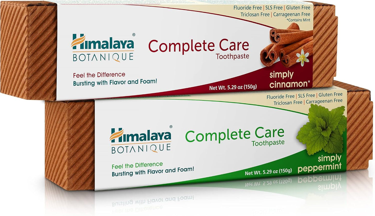 Himalaya Botanique Complete Care Toothpaste, Spearmint Flavor, Fights Plaque, Freshens Breath, Fluoride Free, No Artificial Flavors, SLS Free, Cruelty Free, Foaming, 5.29 Oz, 1 Pack