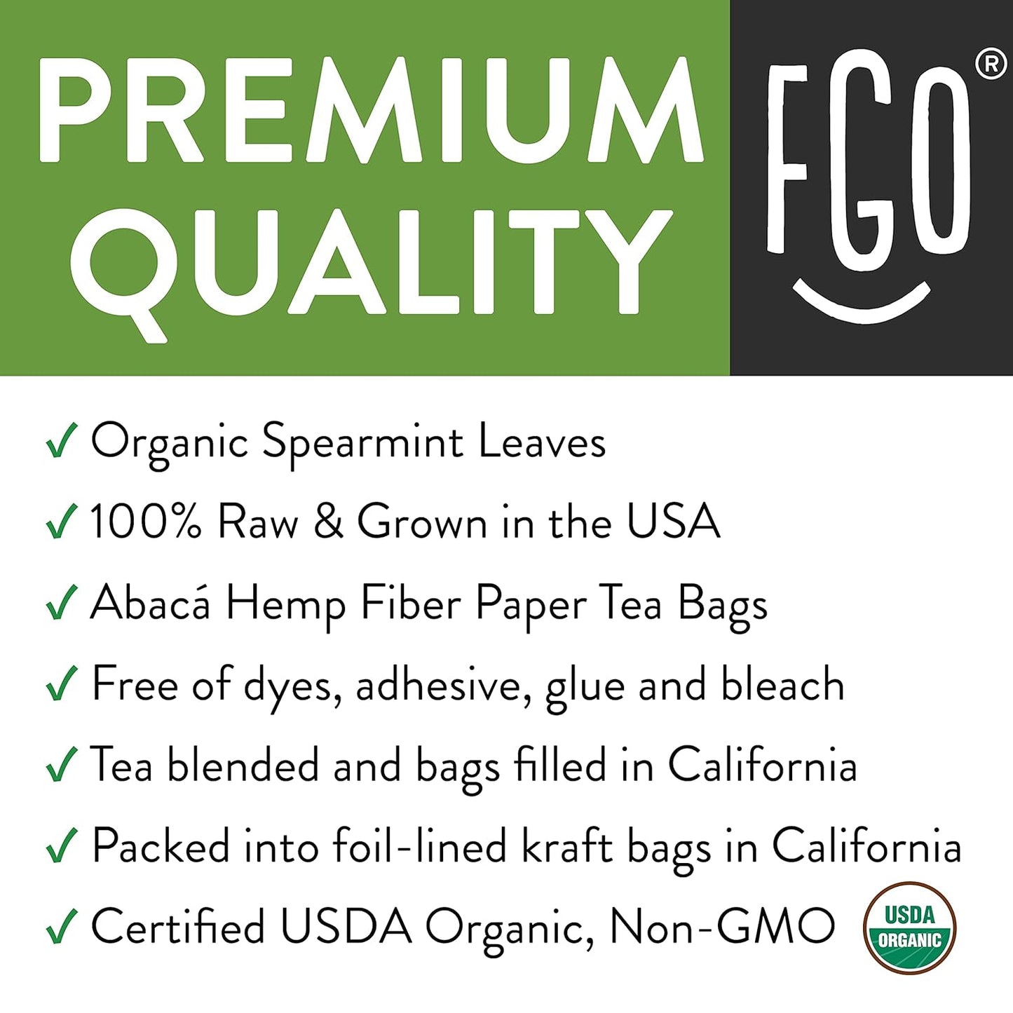 FGO Organic White Tea, Eco-Conscious Tea Bags, Packaging May Vary, 100 Count (Pack of 1)