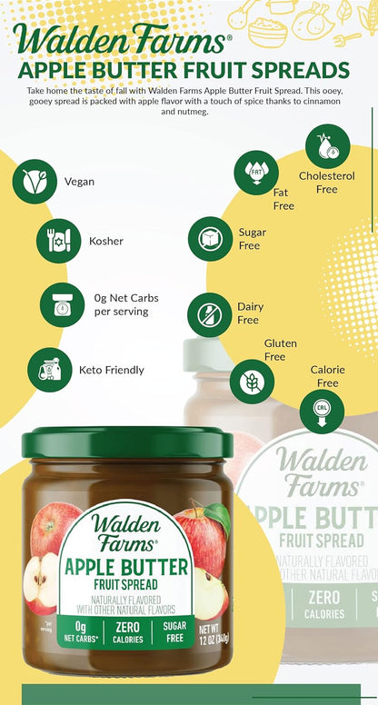 Walden Farms Fruit Spread, Apple Butter - 12 oz (1 Unit)