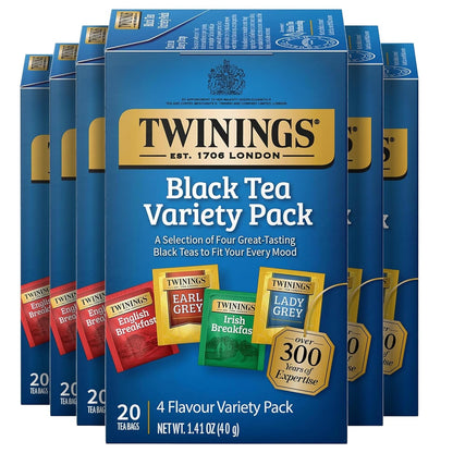 Twinings Mango & Pineapple Herbal Tea Individually Wrapped Bags, 20 Count (Pack of 6), Naturally Caffeine-Free, Enjoy Hot or Iced, 120 Teabags
