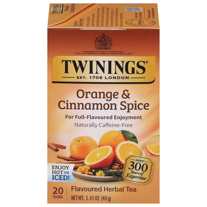 Twinings Mango & Pineapple Herbal Tea Individually Wrapped Bags, 20 Count (Pack of 6), Naturally Caffeine-Free, Enjoy Hot or Iced, 120 Teabags