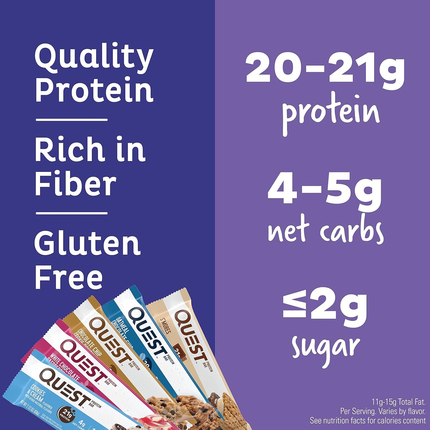 Quest Nutrition Apple Pie Protein Bar, 20g Protein, 4g Net Carbs, 2g Sugar, Gluten Free, Keto Friendly, 12 Count