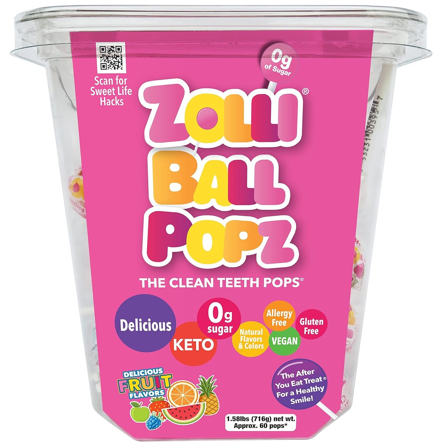 Zollipops Cherry-Pineapple Duo Pops - Sugar-Free, Allergy-Free, Vegan, KETO & Diabetic Friendly, Clean Teeth Candy, Red-Yellow - Enjoy the Dynamic Duo of Cherry and Pineapple