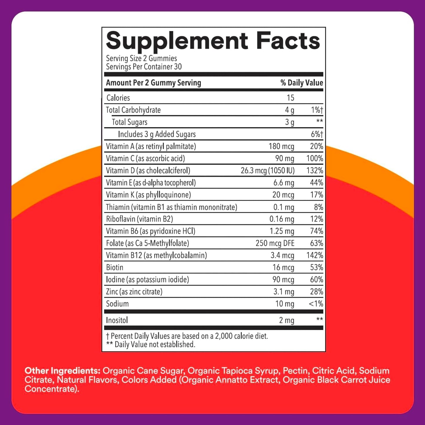 SmartyPants Kids Multivitamin & Immunity Gummies: Vitamins C, D, B6, B12, A, and Zinc for Immune Support, Biotin, Iodine, Gluten Free, Two Fruit Flavors, 60 Count (30 Day Supply)