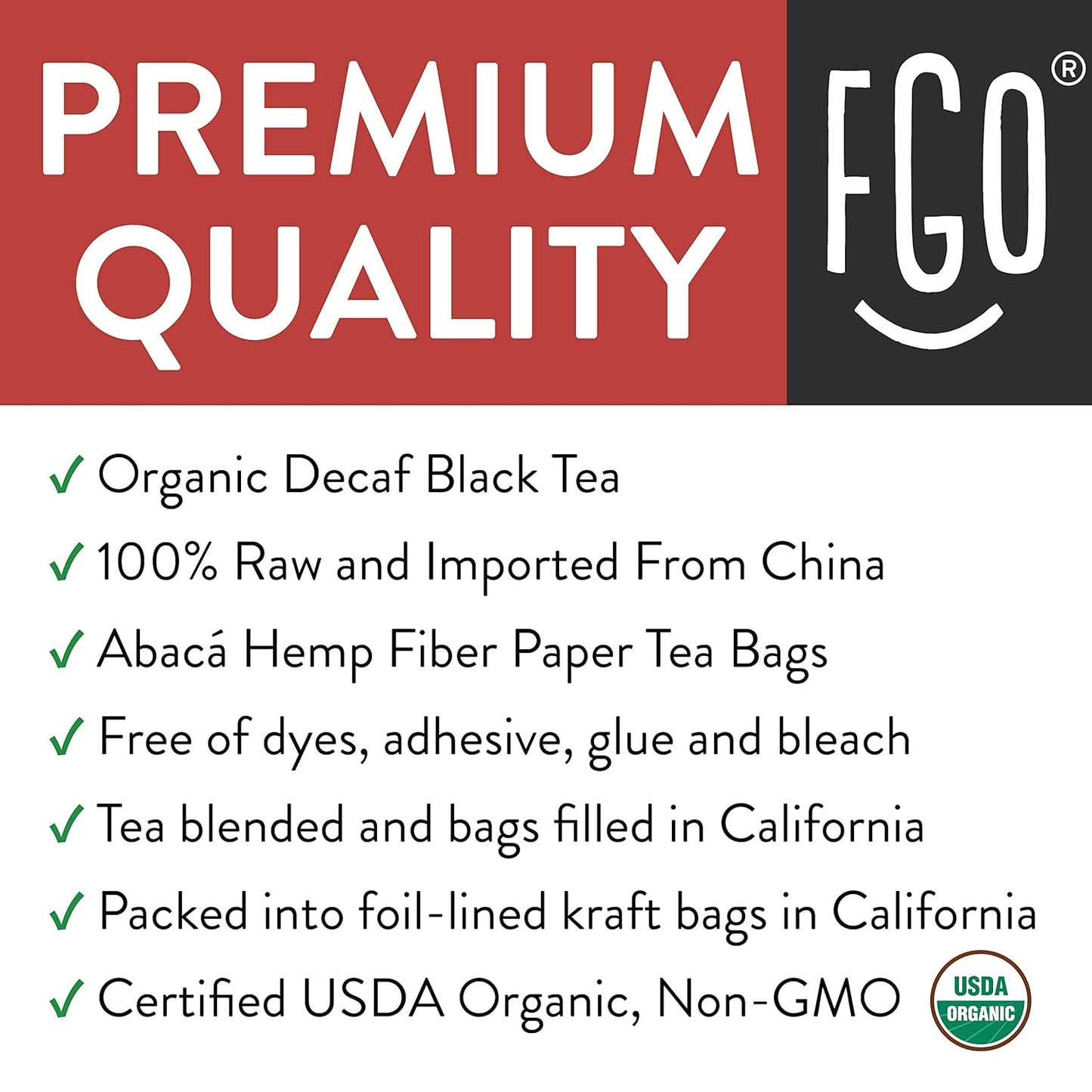 FGO Organic White Tea, Eco-Conscious Tea Bags, Packaging May Vary, 100 Count (Pack of 1)
