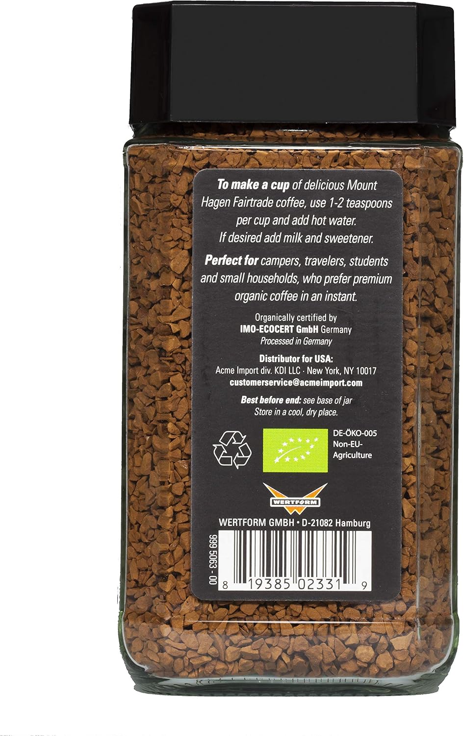 Mount Hagen Organic Freeze Dried Instant Ground Coffee (3.53oz)