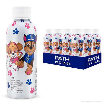 PATH Still Water Ultra-Purified, pH-Balanced, Locally Sourced – PAW Patrol Edition Aluminum Bottle – BPA-Free, Reusable, Infinitely Recyclable 16.9 fl oz