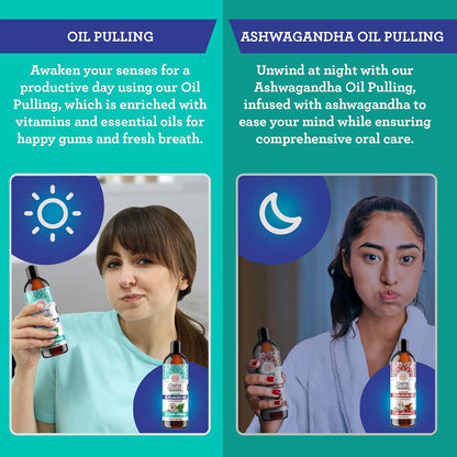 GuruNanda CocoMint Oil Pulling Mouthwash for Complete Oral Hygiene, 7 Essential Oils & Vitamins for Happy Teeth & Gums & Fresh Breath, Alcohol-Free, 16 oz