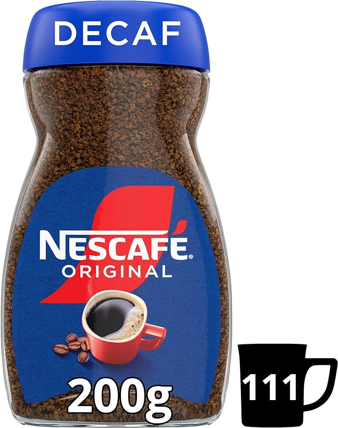 Nescafe Original Decaf Instant Coffee 200g, Rich Aroma, Full & Bold Flavour