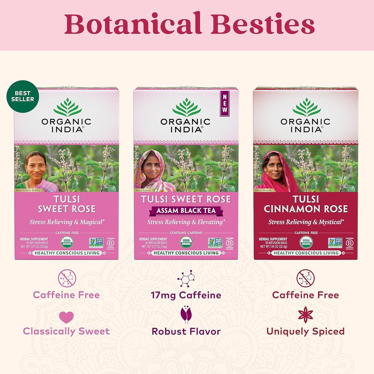 ORGANIC INDIA Tulsi Moringa Tea Bags - Holy Basil, Lemongrass, Moringa Leaves, Stress Relieving & Nourishing, Immune Support Tea, Vegan, Certified Organic, Caffeine-Free - 18 Infusion Bags, 6 Pack