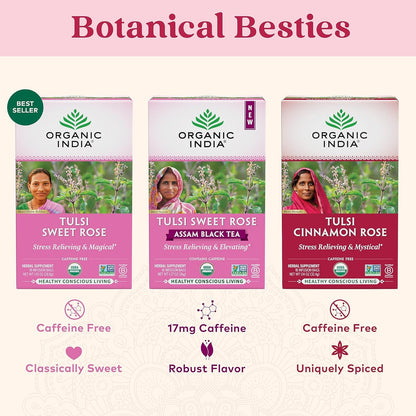 ORGANIC INDIA Tulsi Moringa Tea Bags - Holy Basil, Lemongrass, Moringa Leaves, Stress Relieving & Nourishing, Immune Support Tea, Vegan, Certified Organic, Caffeine-Free - 18 Infusion Bags, 6 Pack