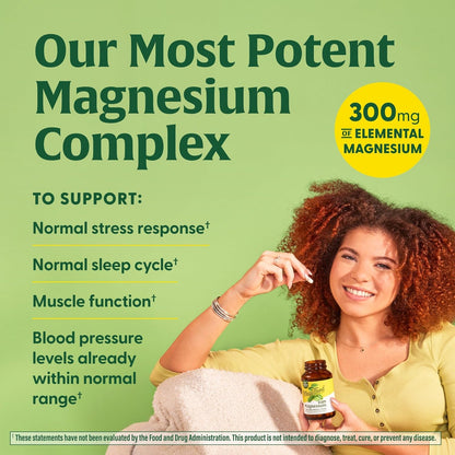 Megafood Magnesium 300 Mg - Highly Absorbable Blend of Magnesium Glycinate, Citrate & Malate to Help Support Heart, Nerve Health & Relaxation - 120 Capsules (60 Servings)