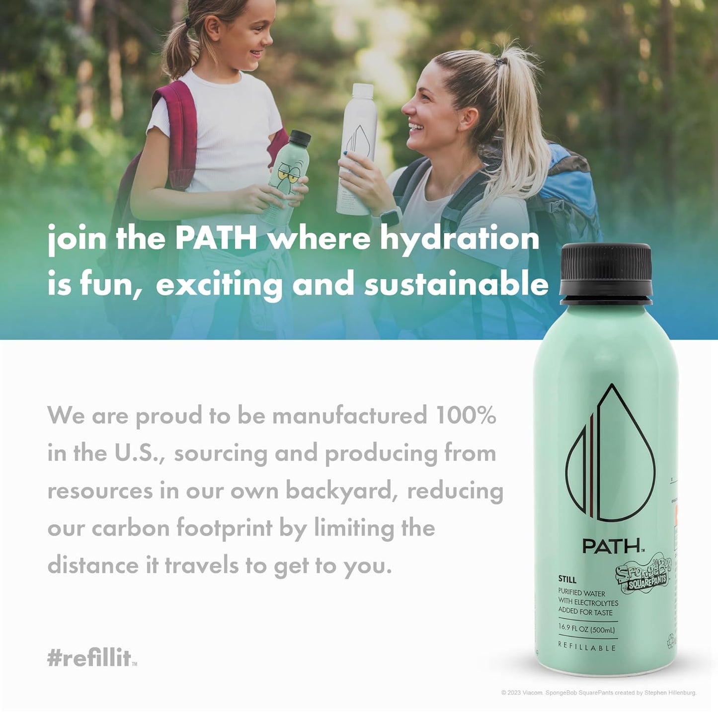 PATH Still Water Ultra-Purified, pH-Balanced, Locally Sourced – Squidward Edition Aluminum Bottle – BPA-Free, Reusable, Infinitely Recyclable 16.9 fl oz (Pack of 4)