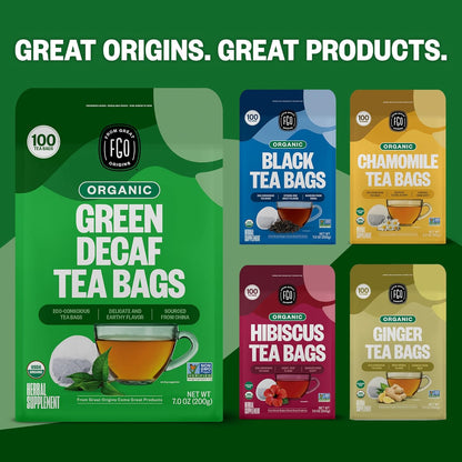 FGO Organic Nettle Leaf Tea, 100 Count, Eco-Conscious Tea Bags, Caffeine Free, Resealable Bag, Packaging May Vary (Pack of 1)