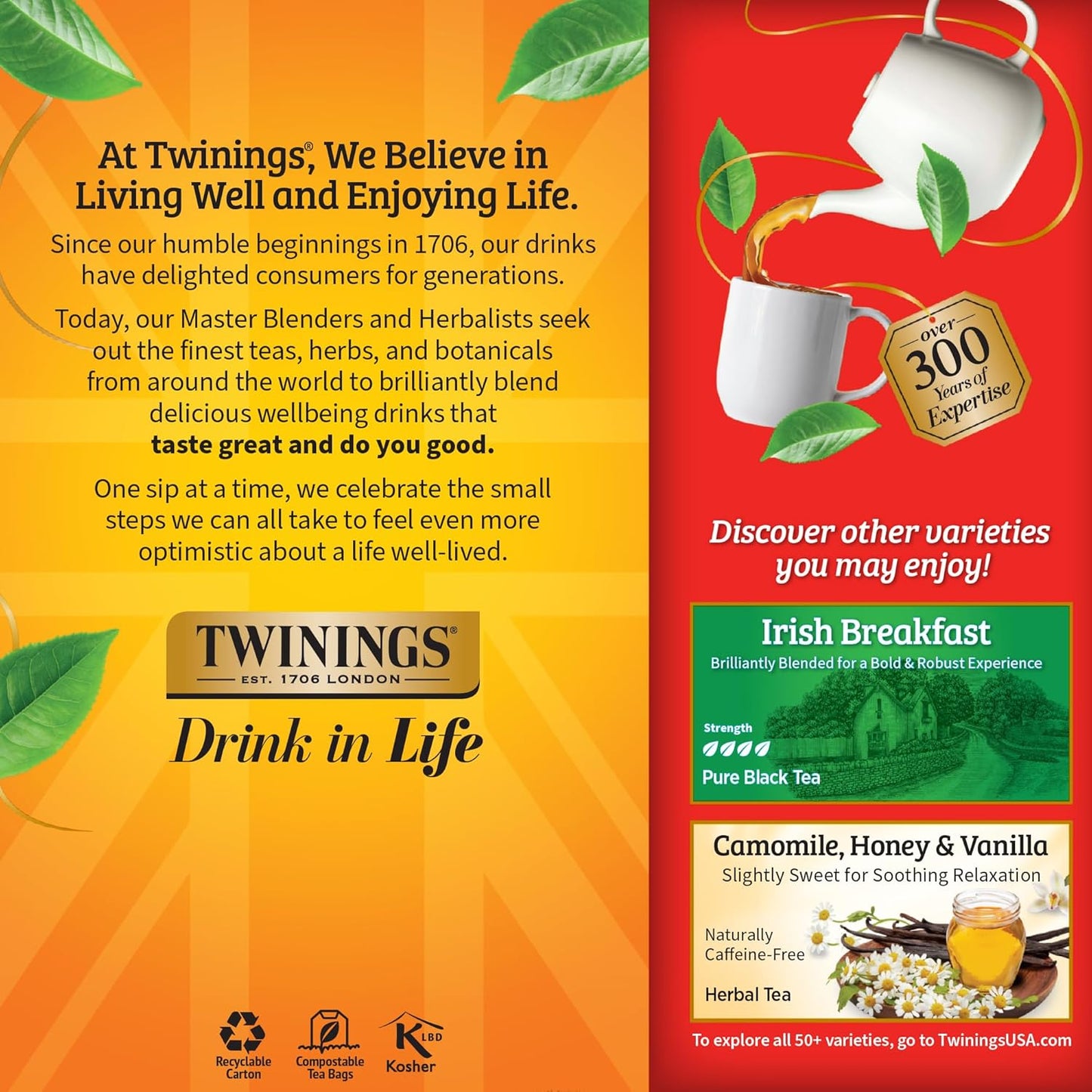 Twinings Wild Berries Herbal Tea Individually Wrapped Bags, 20 Count (Pack of 1), Full-Flavoured, Naturally Caffeine-Free, Enjoy Hot or Iced, 20 Teabags