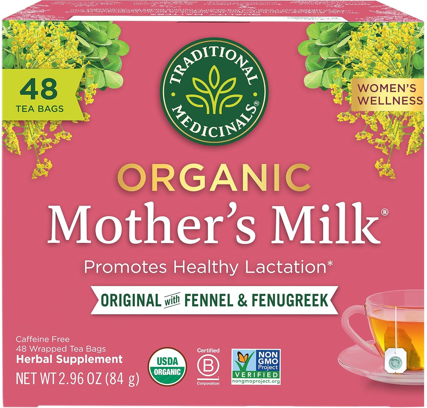 Traditional Medicinals Tea, Organic Healthy Cycle, Supports Healthy Menstrual Cycles, Includes Spearmint,16 Tea Bags