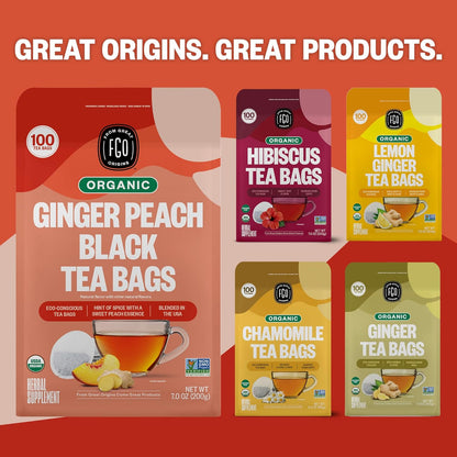 FGO Organic Nettle Leaf Tea, 100 Count, Eco-Conscious Tea Bags, Caffeine Free, Resealable Bag, Packaging May Vary (Pack of 1)