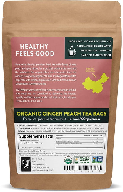 FGO Organic White Tea, Eco-Conscious Tea Bags, Packaging May Vary, 100 Count (Pack of 1)