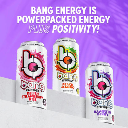 Bang Energy Nectarine Blueberry, Sugar-Free Energy Drink , 16-Ounce.