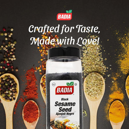 Badia Black Sesame Seed, 16 oz – Whole Black Sesame Seeds for Cooking