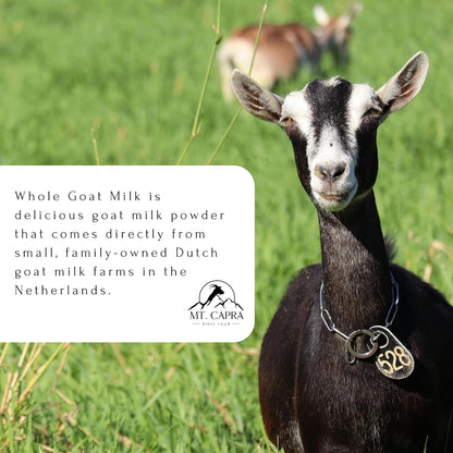 Mt. Capra Whole Goat Milk | Powder from Non-GMO, Grass-Fed Goats, Creamy, Great Tasting, Easy to Digest, A2 Milk | 40 Servings - 2.5 Pounds