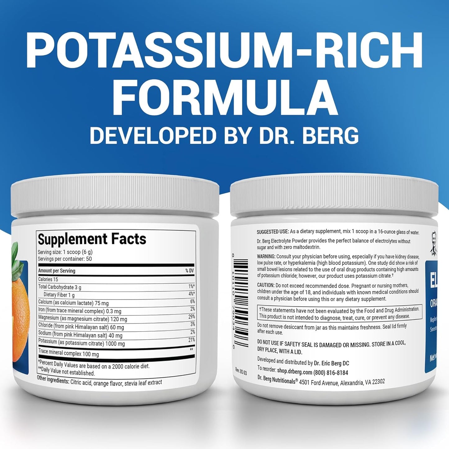 Dr. Berg Zero Sugar Hydration Keto Electrolyte Powder - Enhanced w/ 1000 mg of Potassium & Real Pink Himalayan Salt (NOT Table Salt) - Lemonade Flavor Hydration Drink Mix Supplement - 100 Servings