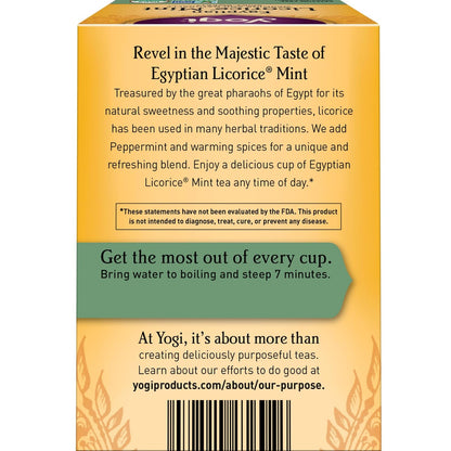 Yogi Tea - Egyptian Licorice Mint Tea (6 Pack) - Warming and Naturally Spicy Sweet - Caffeine Free - 96 Organic Herbal Tea Bags