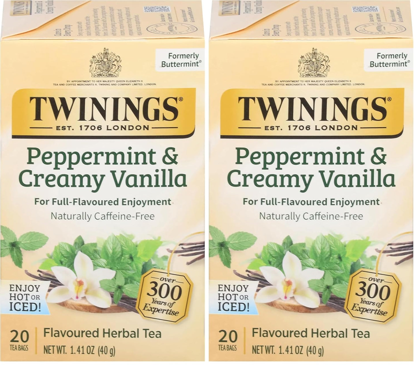 Twinings Mango & Pineapple Herbal Tea Individually Wrapped Bags, 20 Count (Pack of 6), Naturally Caffeine-Free, Enjoy Hot or Iced, 120 Teabags