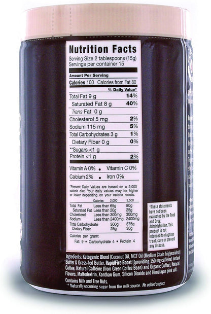 Rapidfire Ketogenic Fair Trade Instant Keto Coffee Mix Supports Energy Metabolism Weight Loss Ketogenic Diet Canister 15 servings, Original, 7.93 Ounce