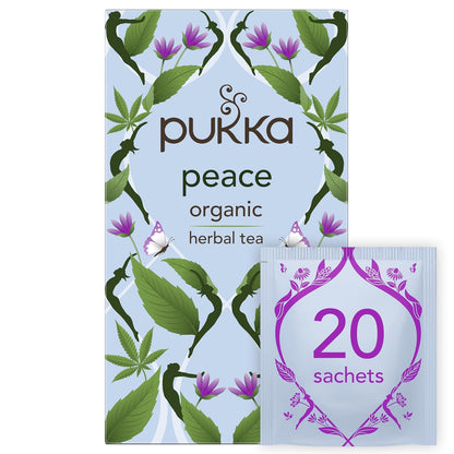 Pukka Peace Organic Tea Bags, Herbal Tea with Spearmint, Ashwagandha, and Hemp Seed Oil, Perfect for Balanced Tranquility, Caffeine Free, 80 Total Tea Bags.