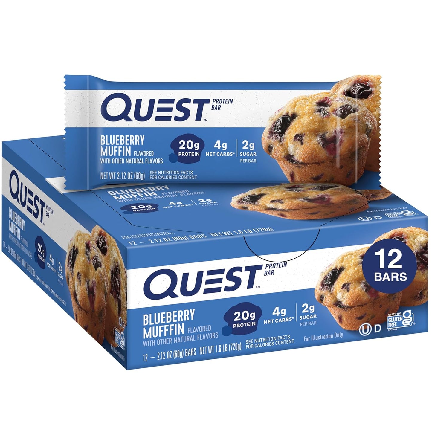 Quest Nutrition Apple Pie Protein Bar, 20g Protein, 4g Net Carbs, 2g Sugar, Gluten Free, Keto Friendly, 12 Count