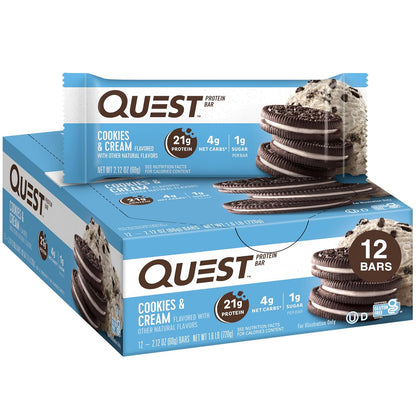 Quest Nutrition Apple Pie Protein Bar, 20g Protein, 4g Net Carbs, 2g Sugar, Gluten Free, Keto Friendly, 12 Count