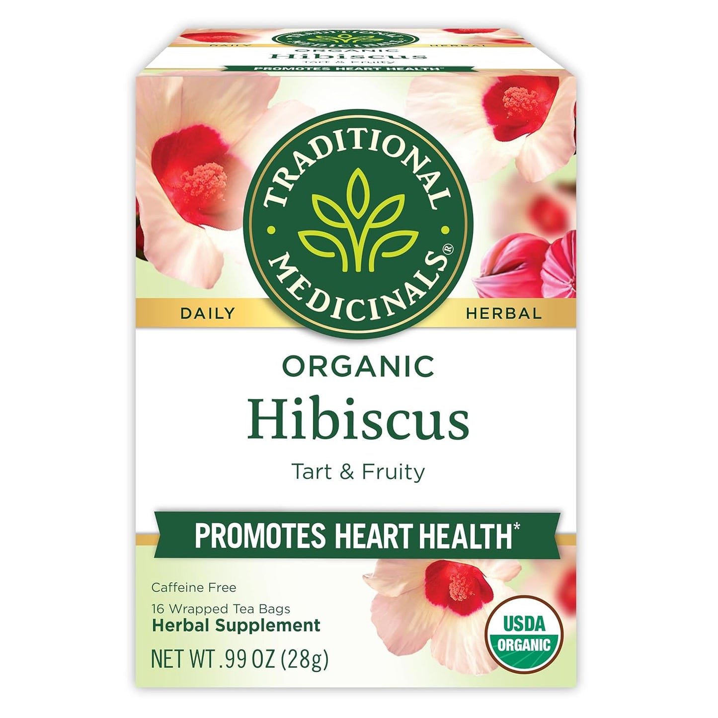 Traditional Medicinals Tea, Organic Hibiscus, Supports Your Cardiovascular System, 16 Tea Bags