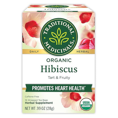 Traditional Medicinals Tea, Organic Hibiscus, Supports Your Cardiovascular System, 16 Tea Bags