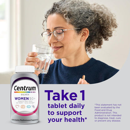 Centrum Silver Women's Multivitamin for Women 50 Plus, Multivitamin/Multimineral Supplement with Vitamin D3, B Vitamins, Non-GMO Ingredients, Supports Memory and Cognition in Older Adults - 100 Ct