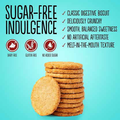 Diablo No Added Sugar Digestive Cookies – Low Sugar Snacks, Cookies Biscuits for All, Sweetened with Maltitol, Ideal for Gifting, Festive Hampers, Holiday Events & Special Occasions – 150g Pack of 1