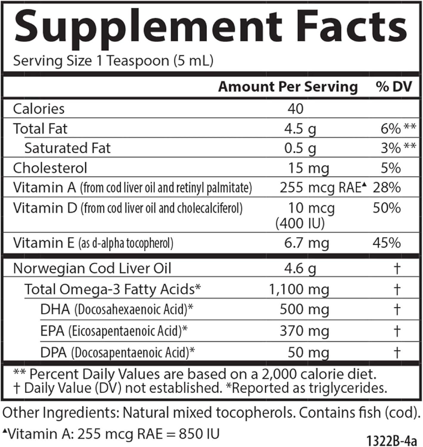 Carlson - Cod Liver Oil, 1100 mg Omega-3s, Plus Vitamins A and D3, Wild Caught Norwegian Arctic Cod Liver Oil, Sustainably Sourced Nordic Fish Oil Liquid, Unflavored, 250 mL (8.4 Fl Oz)