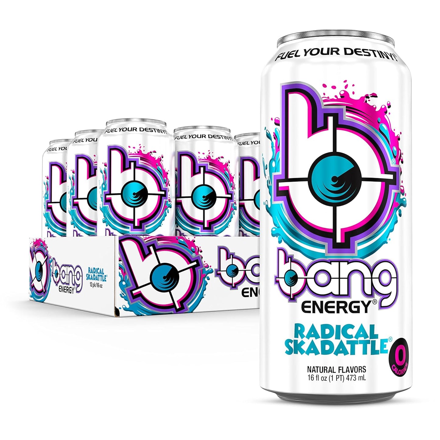 Bang Energy Nectarine Blueberry, Sugar-Free Energy Drink , 16-Ounce.