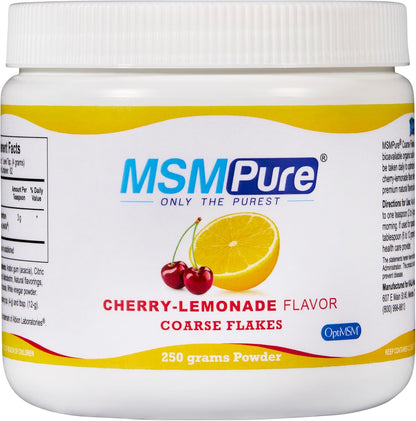 KALA HEALTH MSMPure Lemon Lime Flavored Coarse MSM Powder Flakes – Organic Sulfur for Joint Flexibility, Skin Appearance, and Hair & Nail Support – 8.8 oz, USA Made, Distilled Crystals