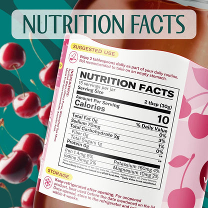 TrueSeaMoss Sea Moss Gel – Limited Edition – Made in USA – Wildcrafted Seamoss, Fresh Fruits & Sea Vegetables – Cherry, Pack of 1 (Labels May Vary)